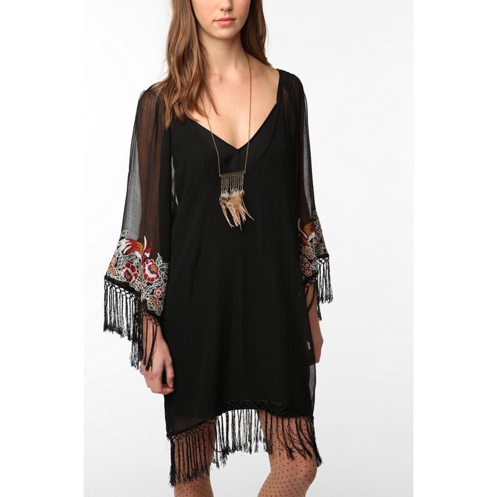 60’s style fringe embroidered dress